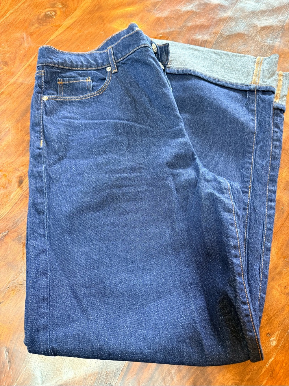 LOFT women’sRelaxed Dark Blue Denim Jeans